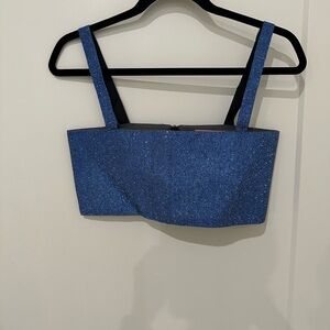 Andie Shimmering Blue Rhinestone Top